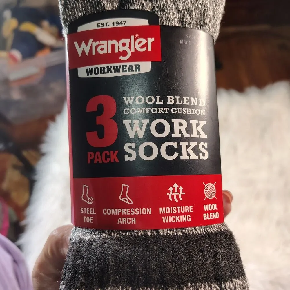 Wrangler Workwear Wool Blend 3pk Size 6-12